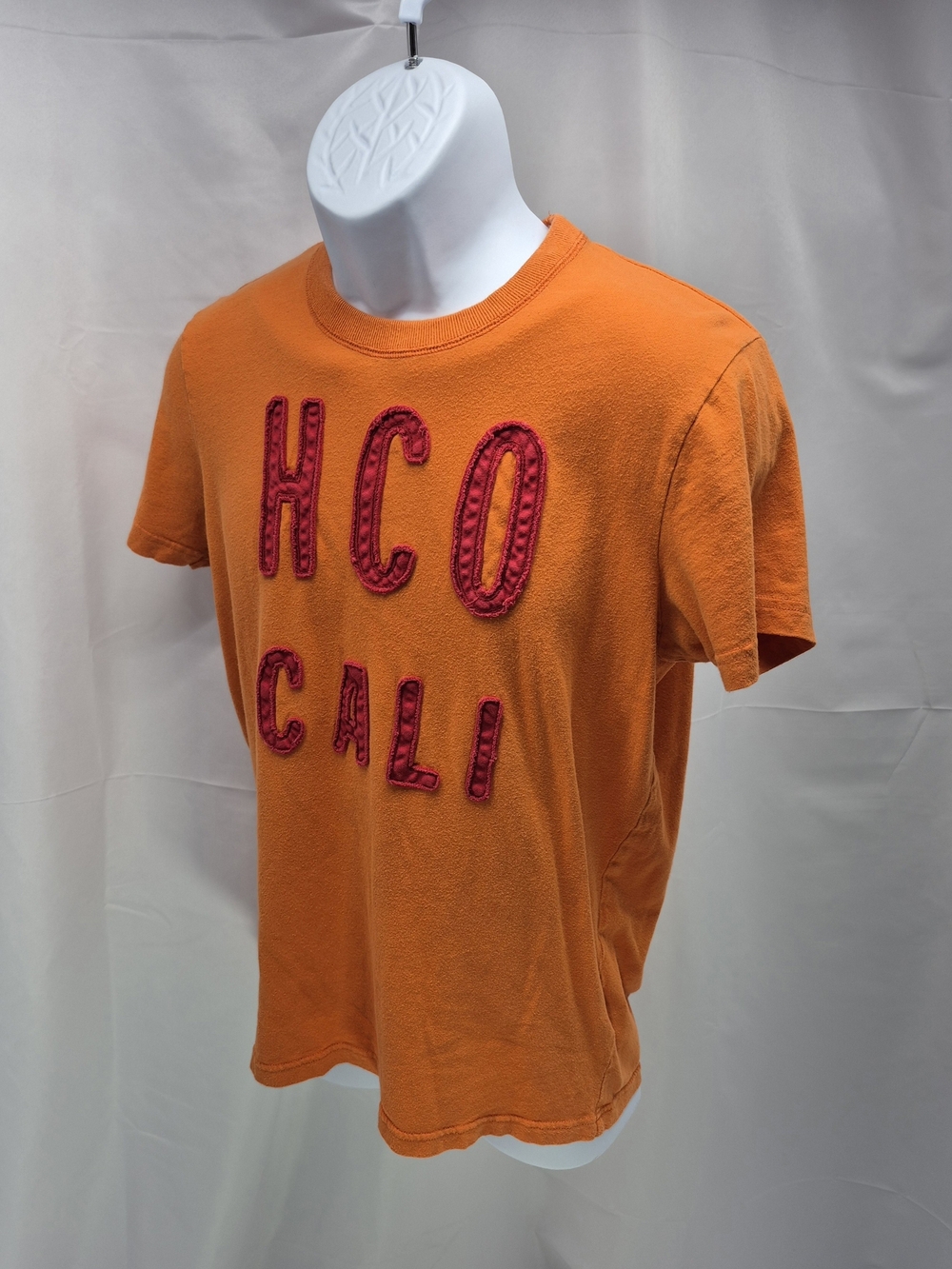 Vintage Y2K Hollister Co Orange HCO CALI Graphic Tee Shirt Size Medium Surfer